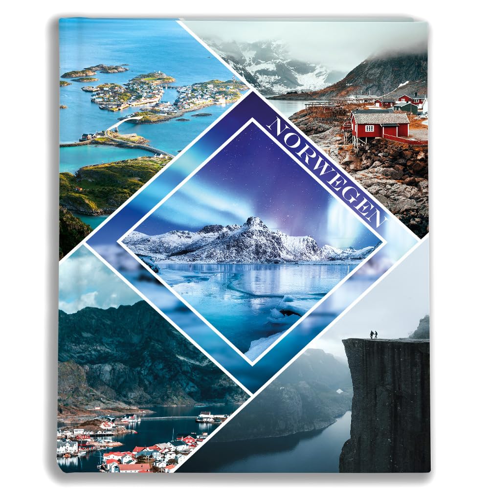Urlaubsfotoalbum 15x21: Norwegen, Fototasche für Fotos, Taschen-Fotohalter für lose Blätter, Urlaub Norwegen, Handgemachte Fotoalbum