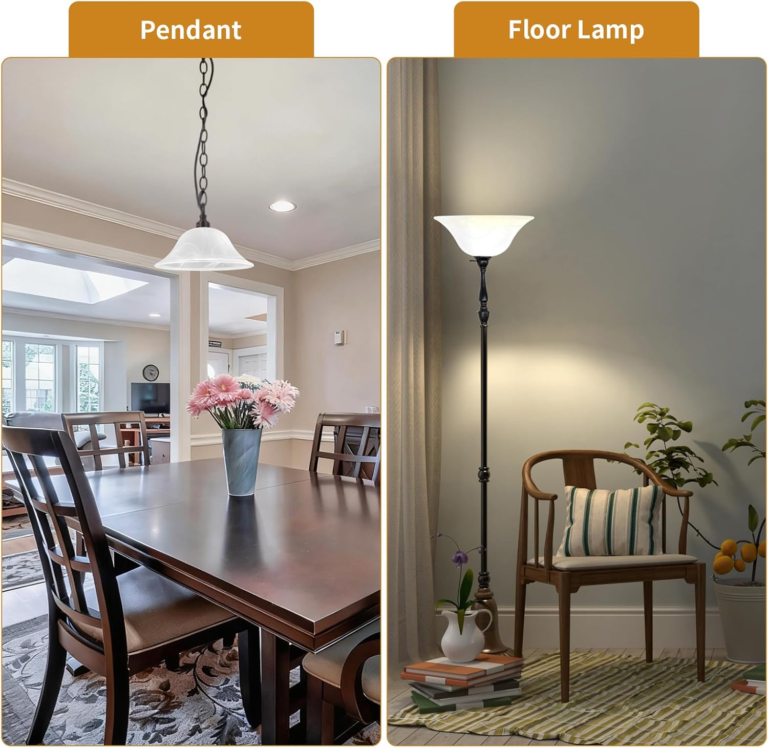 12" White Alabaster Glass Lamp Shade, Lipless Glass Lamp Dome, Fixture Replacement Globe for Floor Lamp, Pendant Light