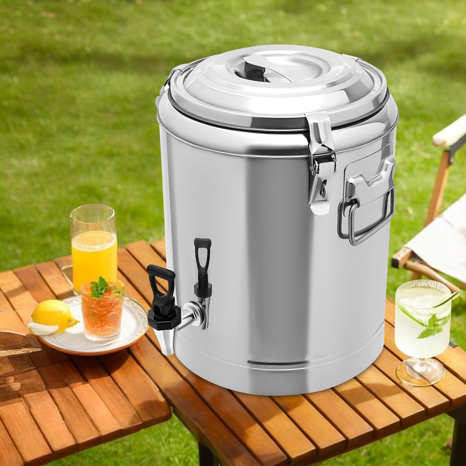 Contenitore isolante in acciaio inox con rubinetto, contenitore da 20 litri per bevande calde, adatto per banchetti, buffet, ristoranti e occasioni simili