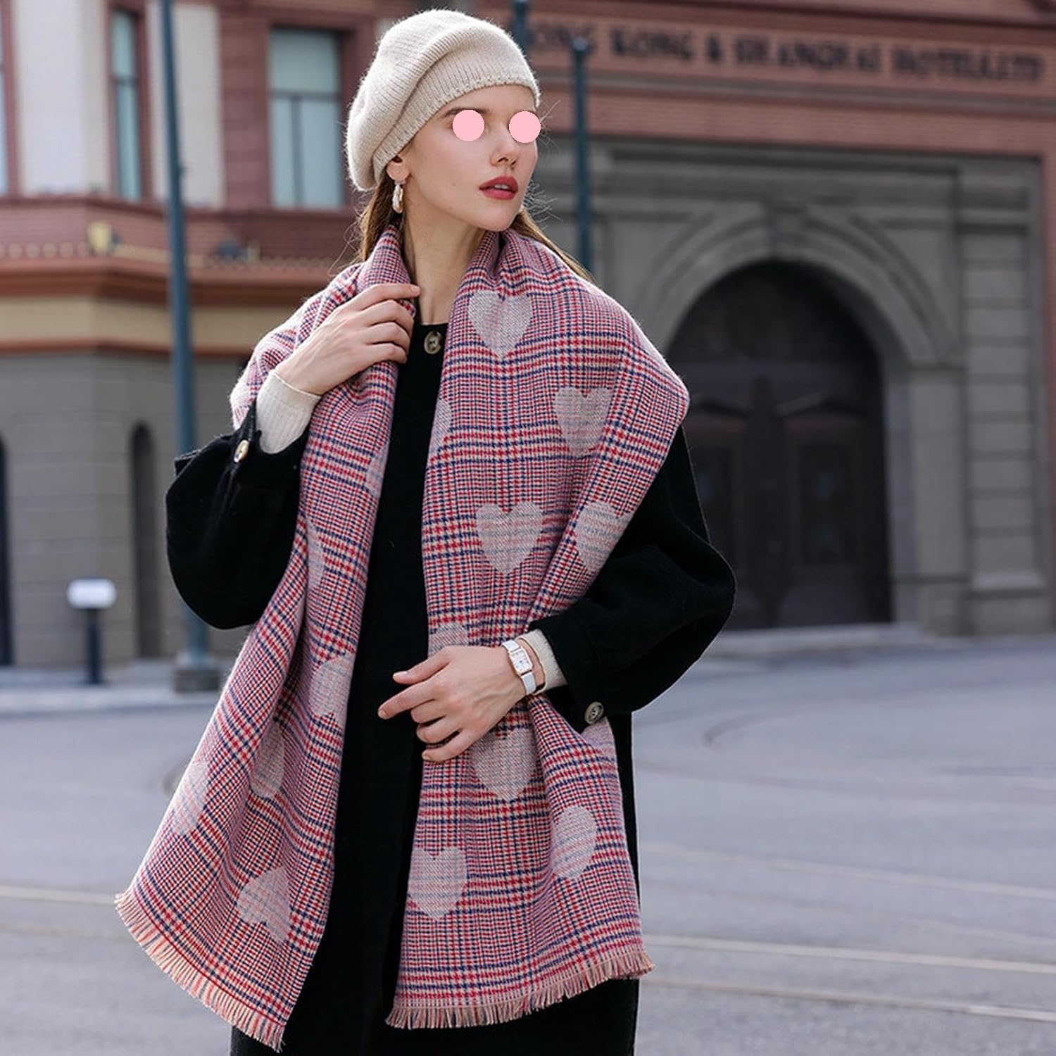 Sciarpa da donna autunno e inverno calda comoda, scialle oversize