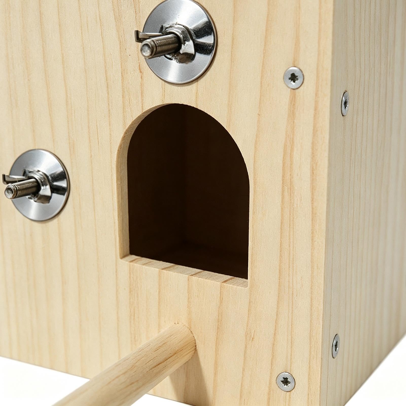 de para pájaros, jaula de cría colgante, casa de loro de madera