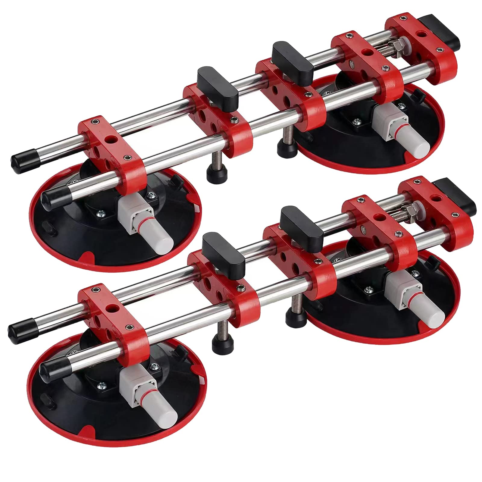 2PCS Ventosa, 6" Setter Uniones Piedra sin Juntas con Ventosa Vacío Doble para Nivelar Uniones Uniones Herramienta Instalación Ajustador Separación Azulejos para Losas Cuarzo Granito Piedra Mármol