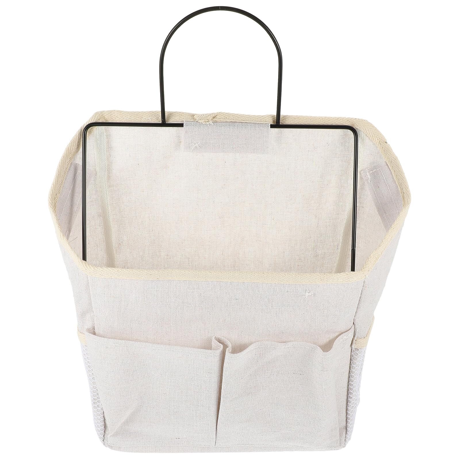 Organizador de Puerta de Armario 2piezas Beige de Lona Estructura de Hierro, Bolsa para Colgar Pared sin Taladro, Adecuado para Organizar Artículos del Hogar