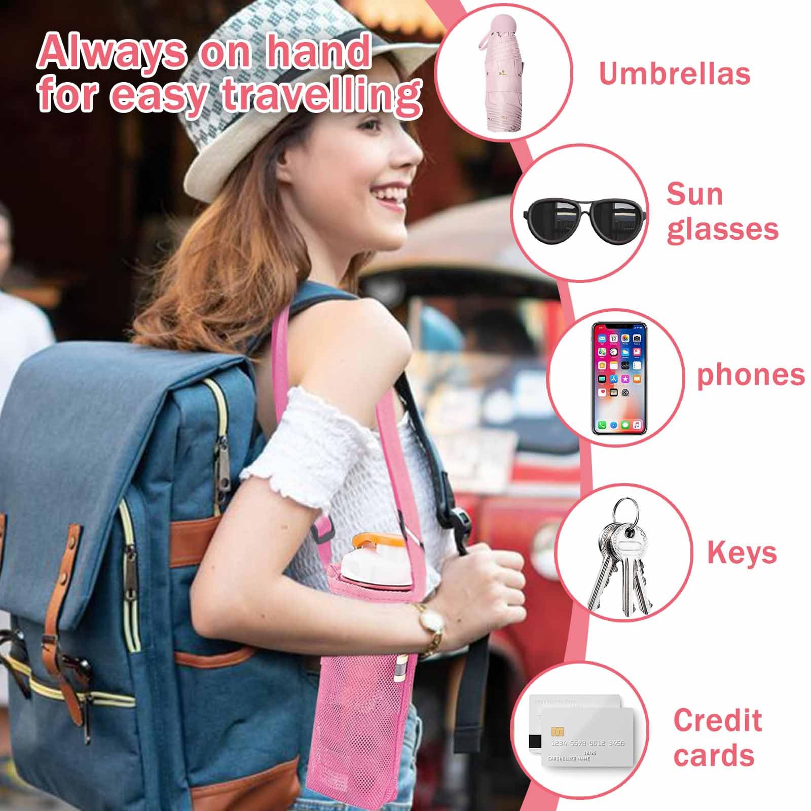 Protezione per Bottiglia D'acqua,2 PCS Borsa per Bottiglia, Portabottiglie, Tracolla Regolabile/Portatile, per Bottiglia D'acqua/Portaborraccia per Campeggio Ciclismo Trekking