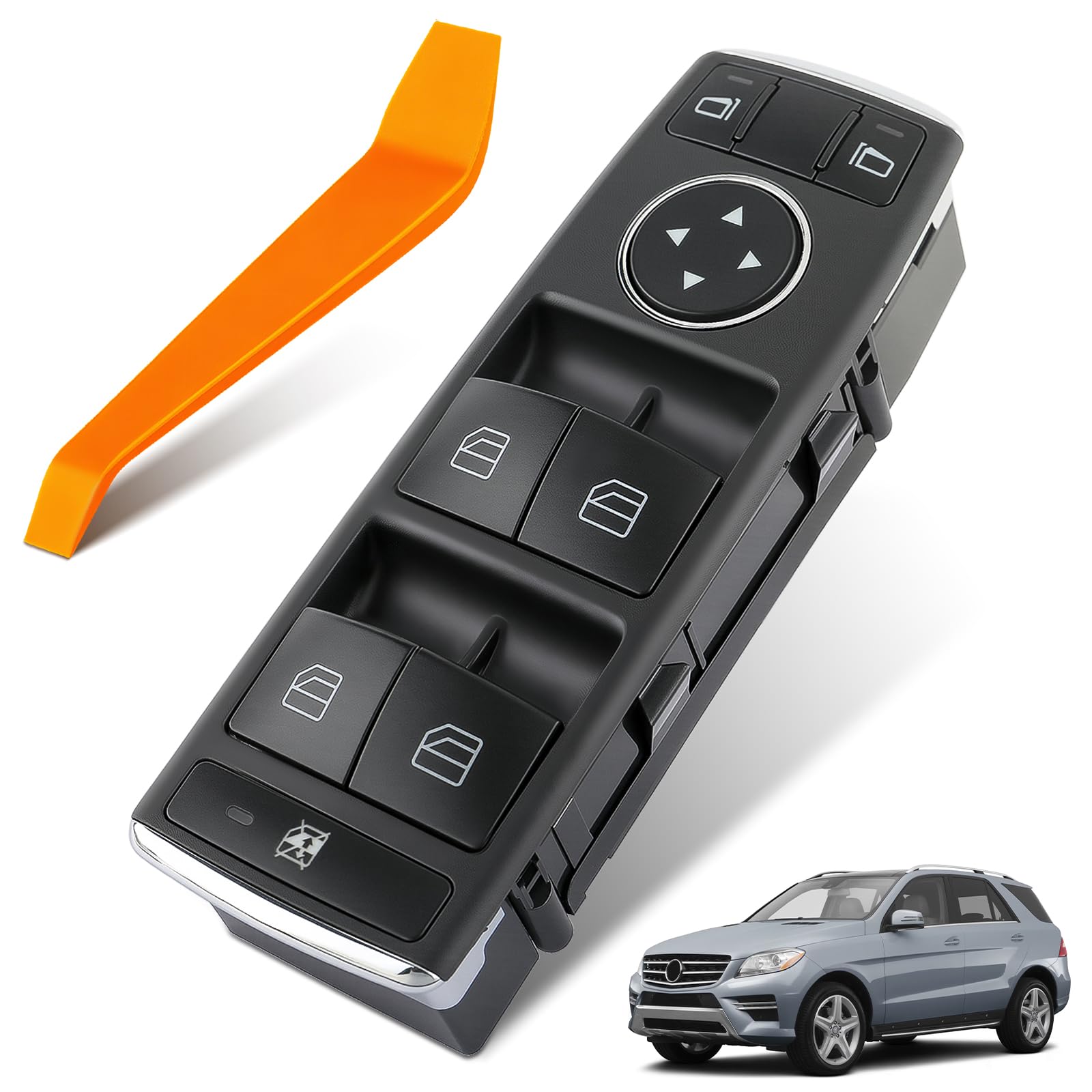 Power Window Switch Fits for Mercedes-Benz B250, CLA250, CLA45 AMG, ML350, GLA45 AMG, GLA250, GL350, GLE350 (2013-2017), Left Driver Side, Replaces 1669054300, 2929054900, A1669054300
