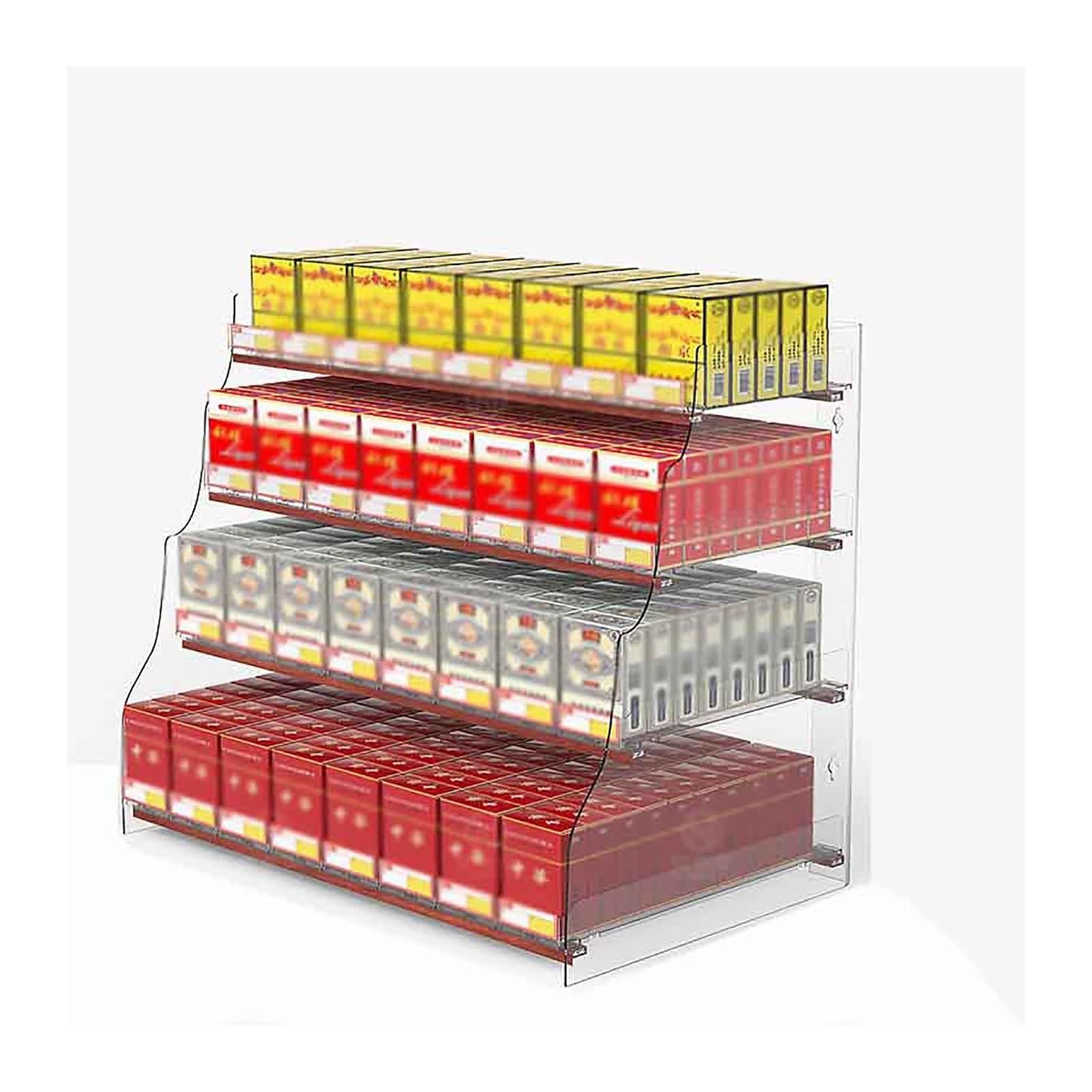 Présentoir à cigarettes en acrylique transparent multicouche pour éviter le désordre