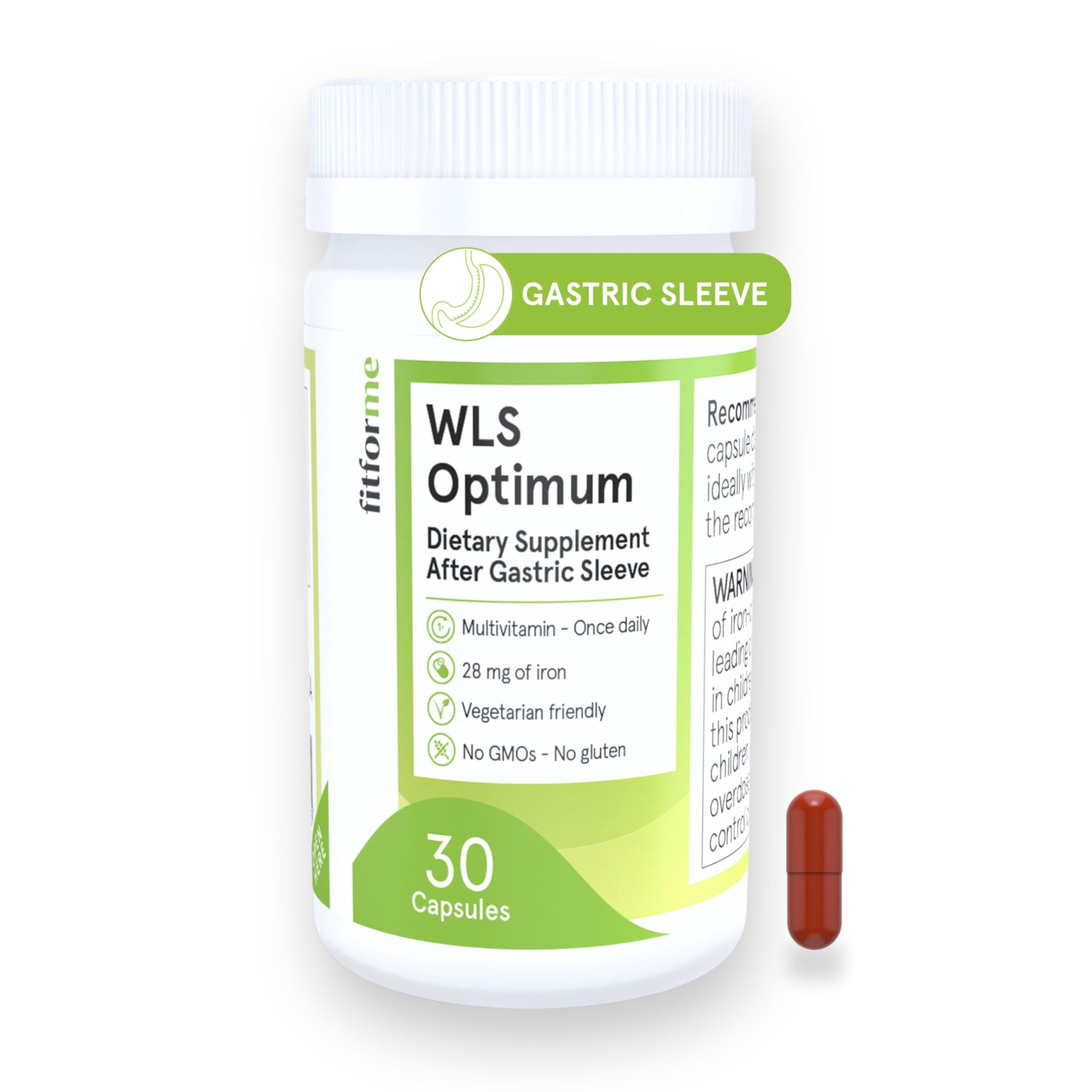 Bariatric Multivitamin, Tailored for Gastric Sleeve Surgery – One-a-Day Capsule, 30-Day Supply, Easy-to-Swallow WLS Optimum Capsule, Scientifically Formulated – for Men & Women