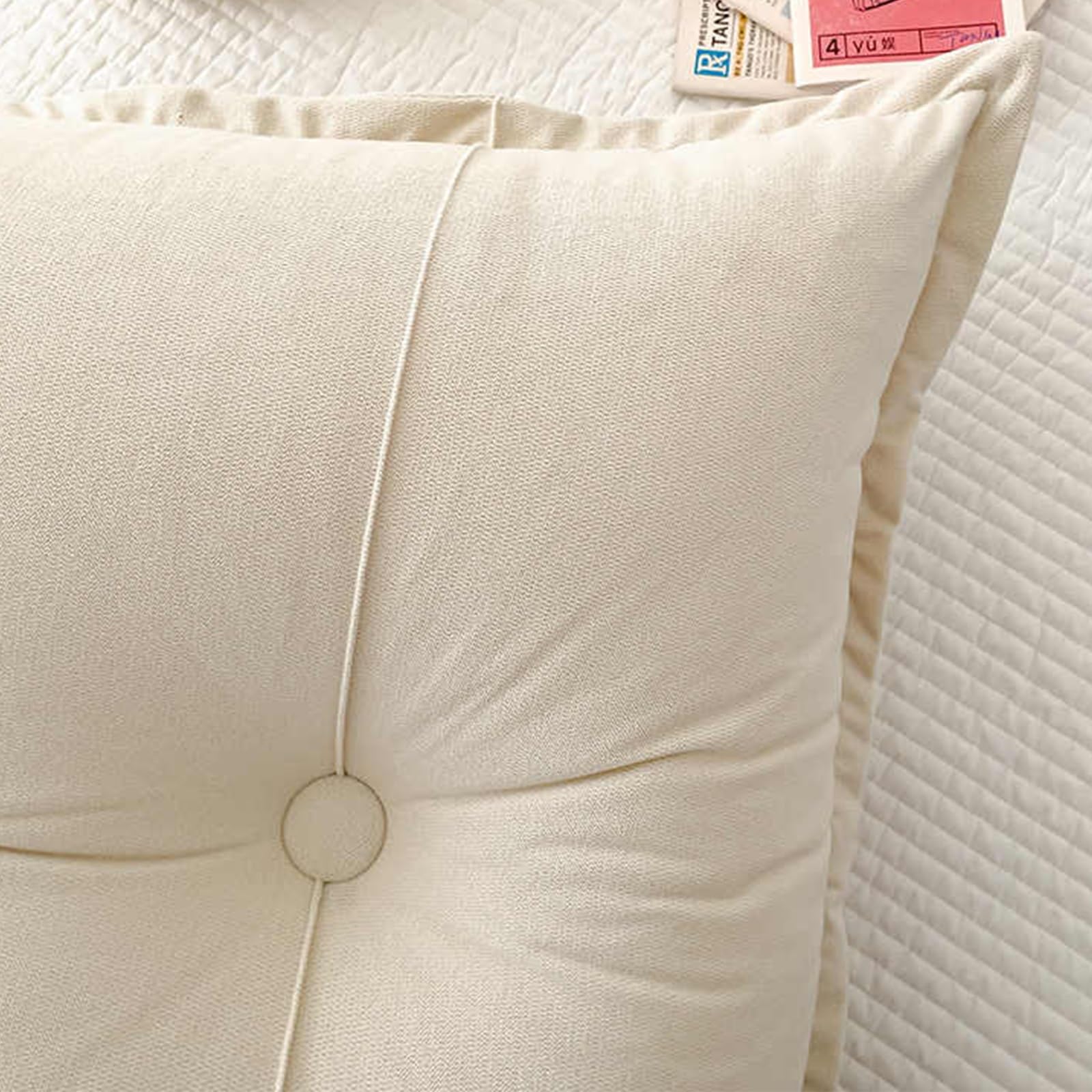 KKXXYQFC Grande Cuscino da Lettura con Fodera Sfoderabile Cuscino Triangolare per Schienale per Supporto Lombare Cuscino per Testiera a Cuneo per Divano Camera da Letto Beige 80x50x15 cm