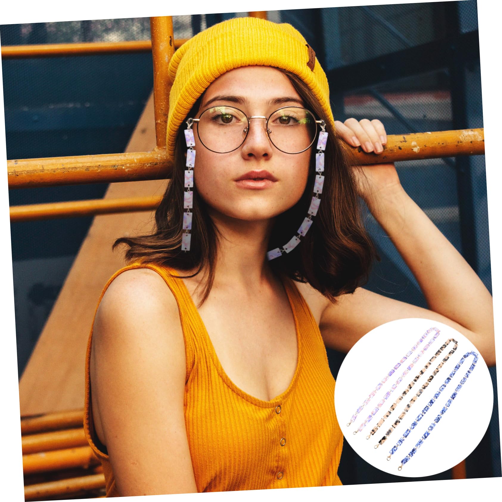 FRCOLOR Gafas De Acrílico Collares Decorativos Para Lentes Y Resistentes Estampado