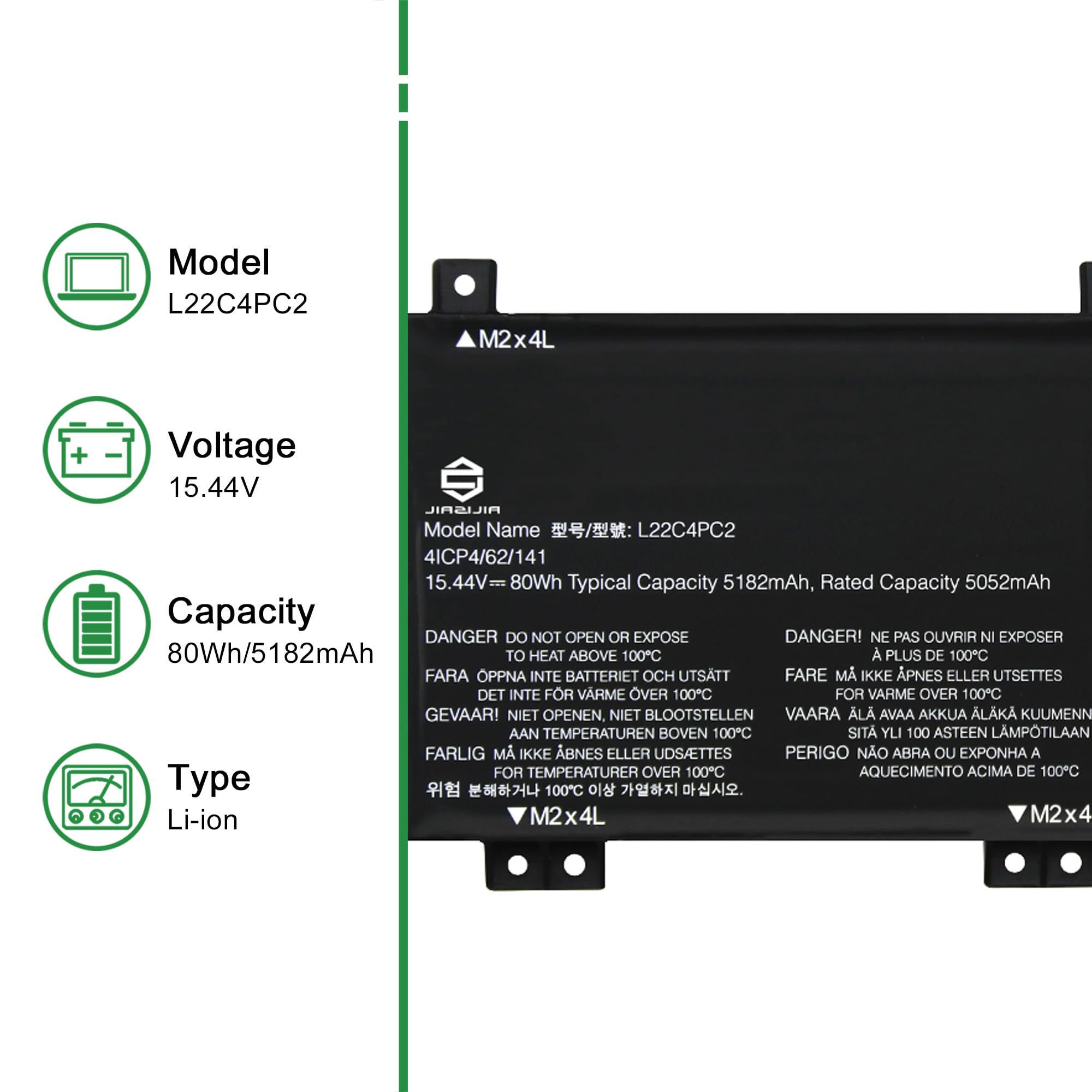 Amazon.com: JIAZIJIA L22C4PC2 Laptop Battery Replacement for
