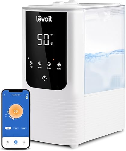Miniatura 2 de LEVOIT Humidificadores para dormitorio y hogar, humidificador de aire inteligente de niebla cálida y fría para habitación grande y humidificadores