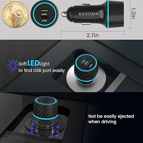 Miniatura 7 de Cargador USB-C de 45 W, paquete de 2 cargadores súper rápidos Samsung de 45 vatios tipo C PPS para Samsung Galaxy S24 UltraS24+S23 UltraS23+S23S22