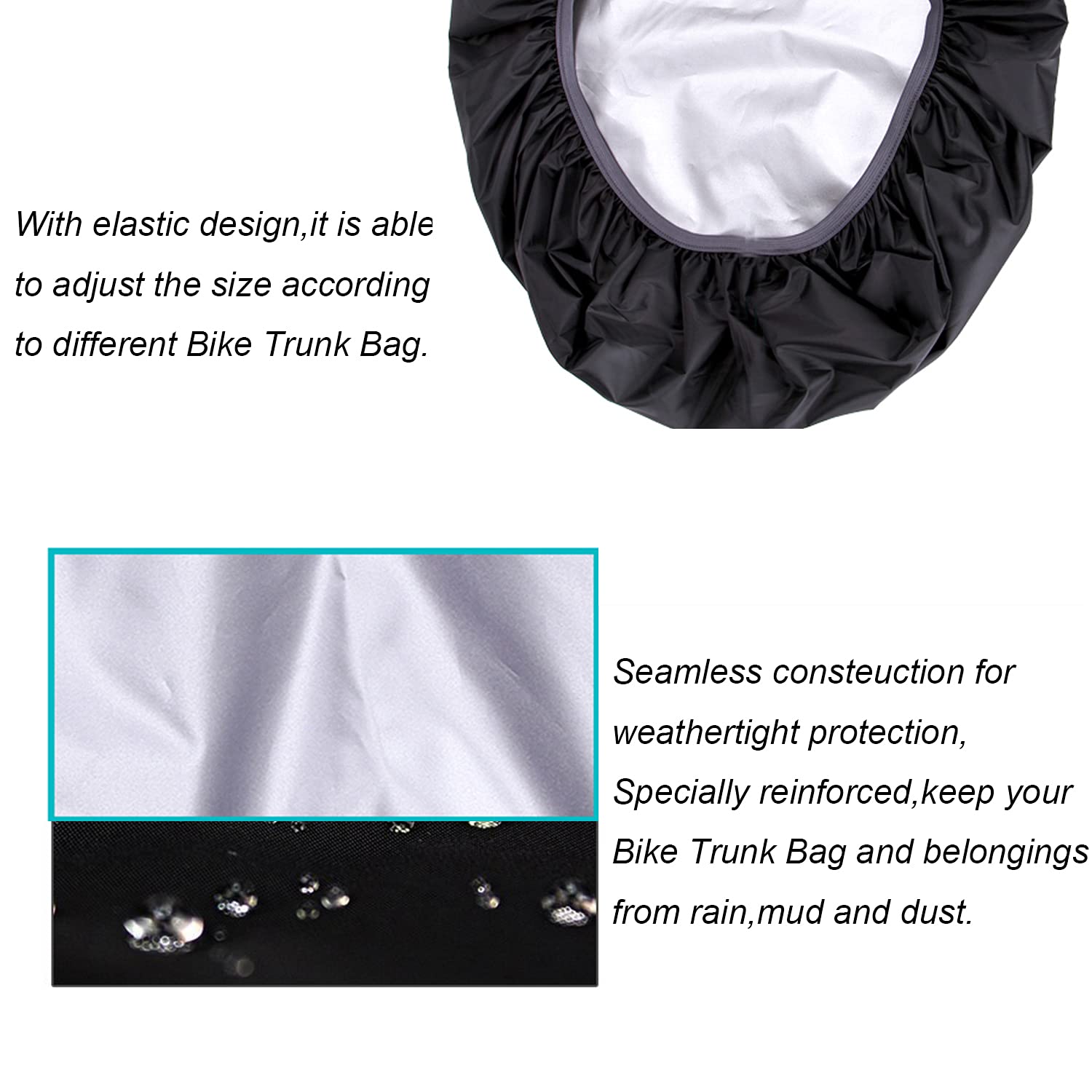 Housse Pluie JSHAHA Pour Panier Vélo - Protection Étanche 35L - Noire - Anti-Éclaboussures Et Poussière