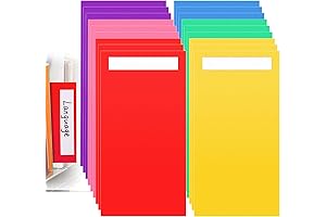 18 Pack Parcel Marker Bookshelf Dividers with 36 Assorted Library Shelf Stickers