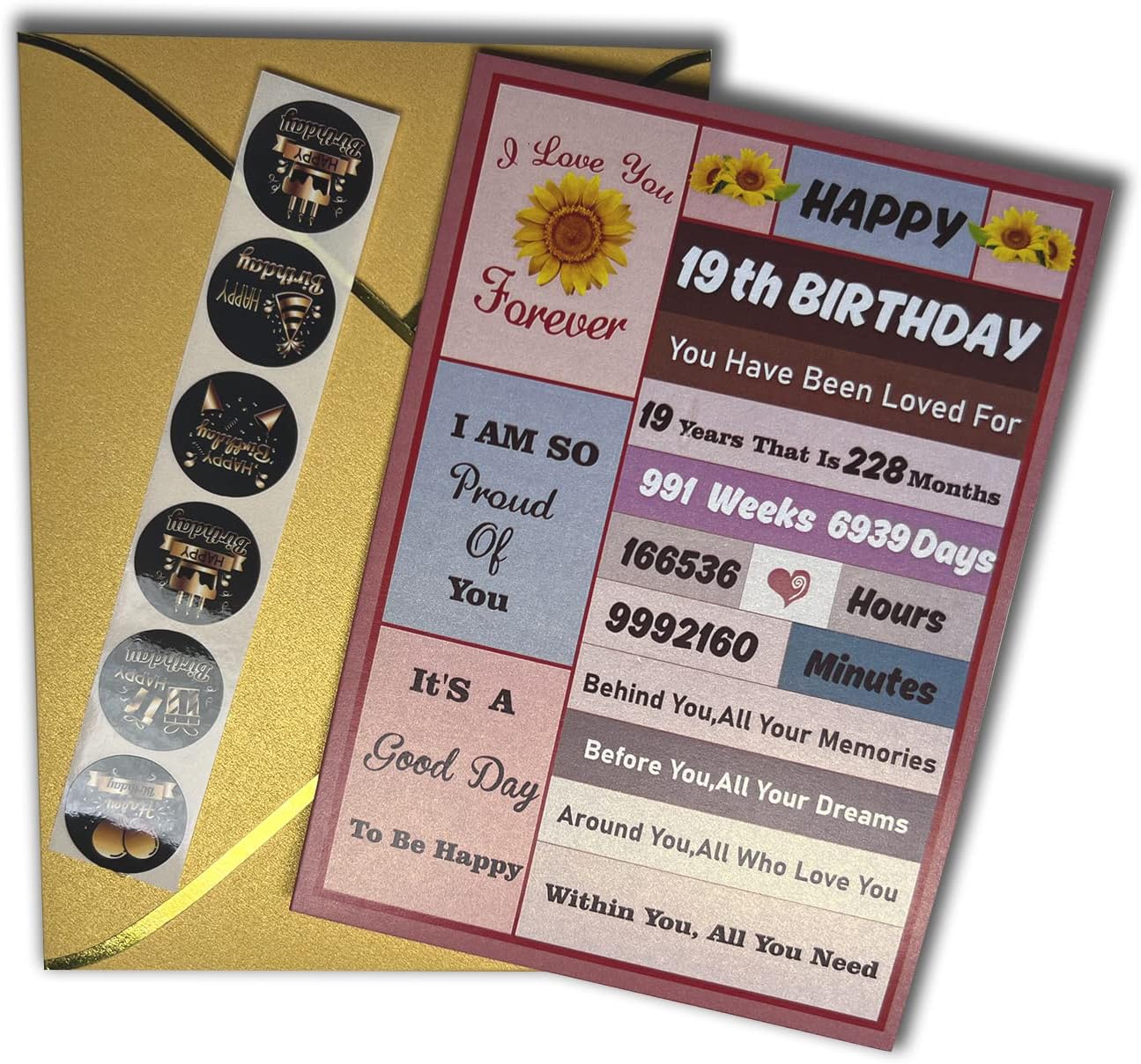 Sutjxc 19th Birthday Card Gifts for 19 Year Old Female