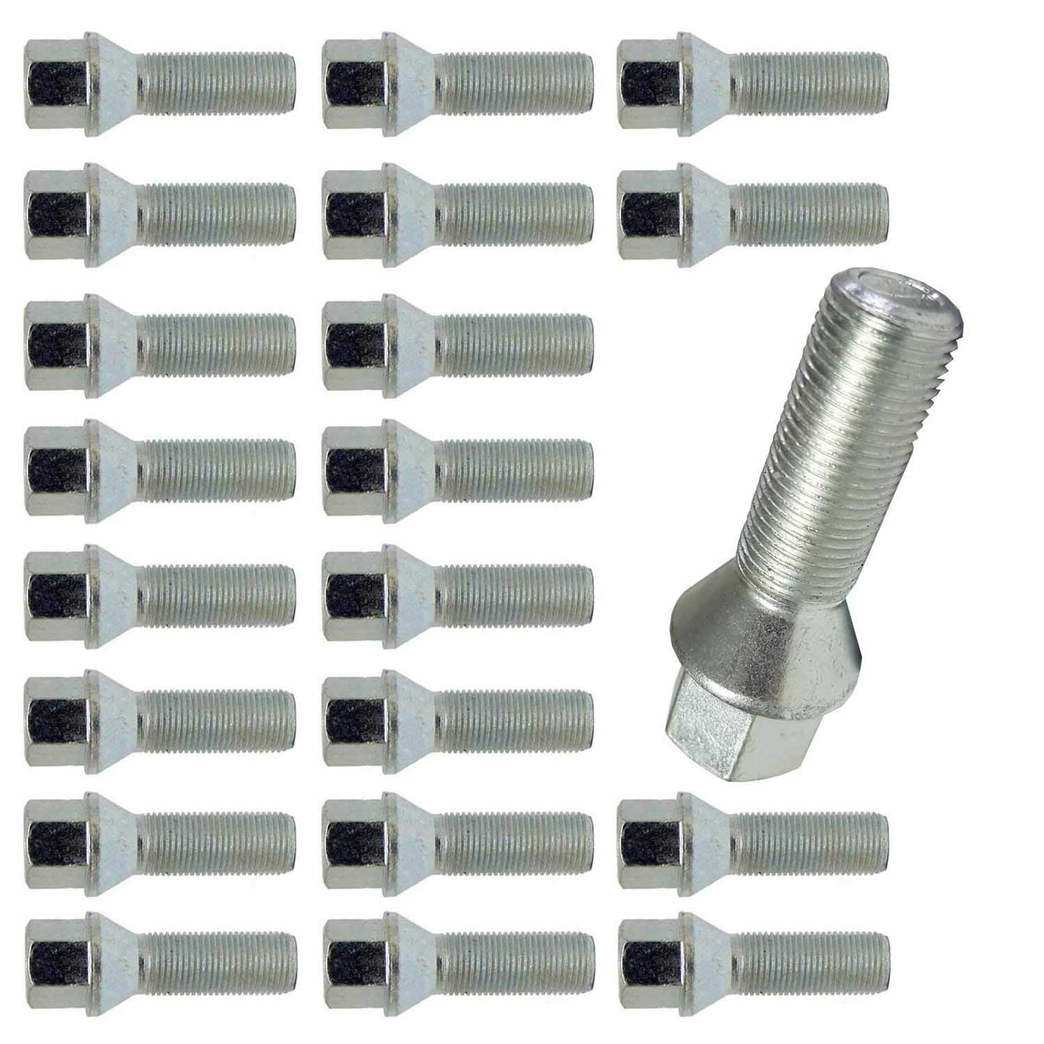 TRACER 20 bulloni per ruota, 60°, 12 x 1,5, 28 mm, compatibili con Opel, Peugeot, Renault