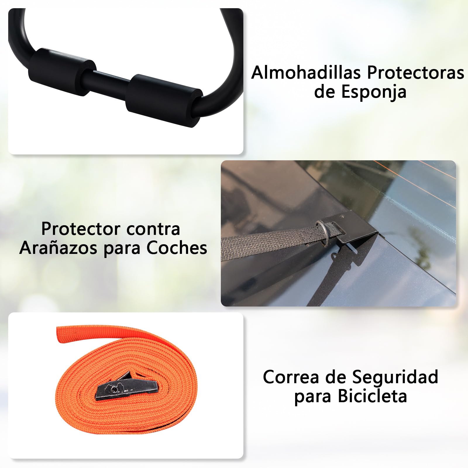 COSTWAY Portabicicletas para Maletero de 3 Bicicletas, Portabicicletas Plegable con Longitud, Altura y Ángulo Ajustables, Estante de Bicicleta Compatible con Sedán Hatchbacks Minivans SUV