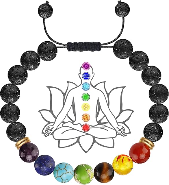 J.Fée Beads Bracelet,Natural 8mm Stone Bracelet for Women Crystal Bracelet for Positivity Anxiety Chakra Bracelet Semi Precious Gemstone Bracelet for Calming Gift