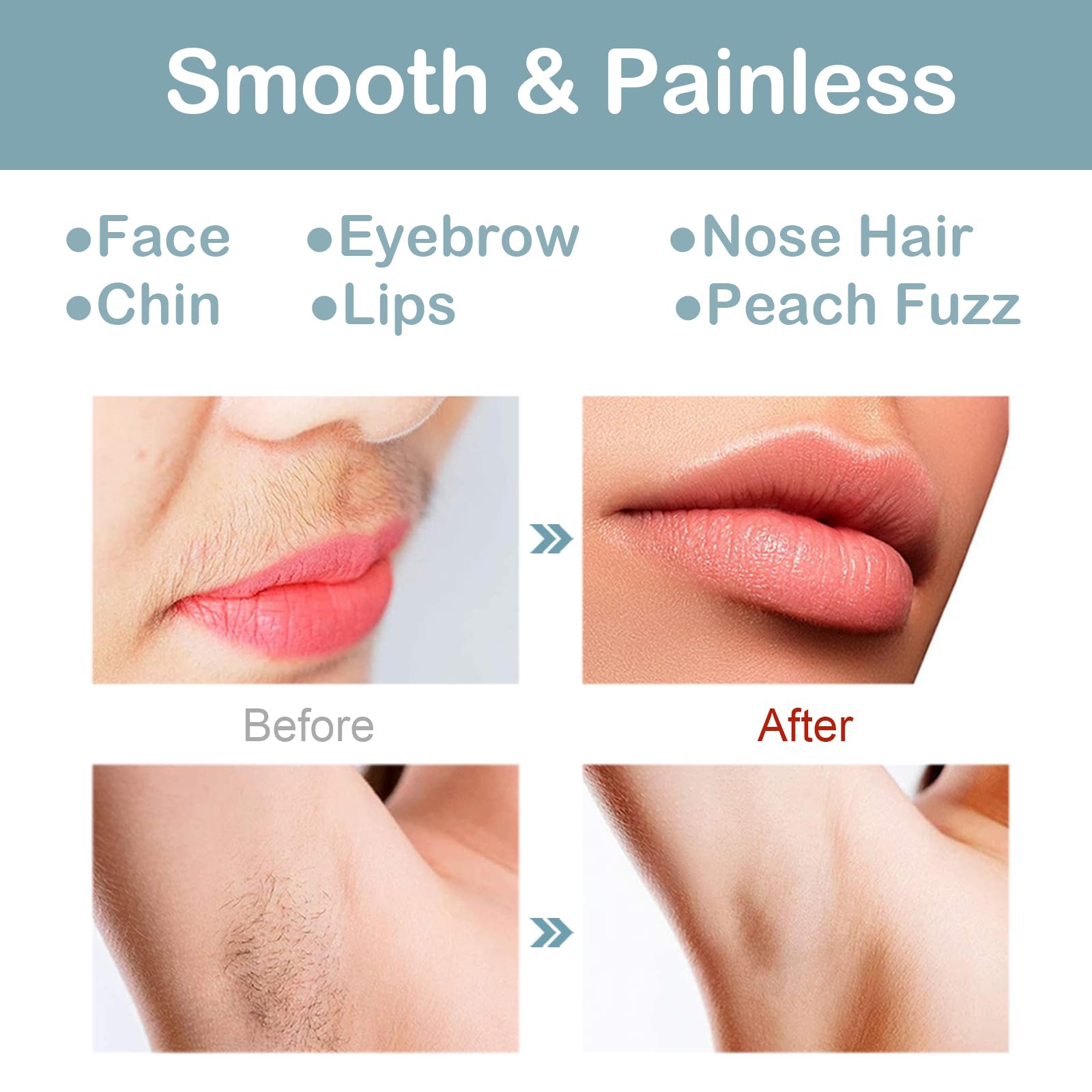 Recortadora facial de cejas para mujer, afeitadora recargable 2 en 1, removedor de rostro, pelusas de melocotón, sin dolor, luz LED integrada para labios, brazos, nariz, cabello, línea de bikini