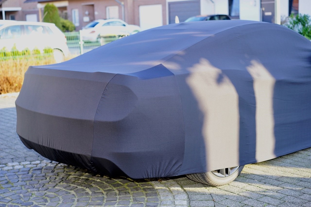 LEDmich Supersoft Stretch Indoor autoabdeckung Car Cover passend für Ford Mustang GT IV, V, VI Auto Schutzhülle Abdeckung Stoff Haube Schutz Hülle Tuch Abdeckung