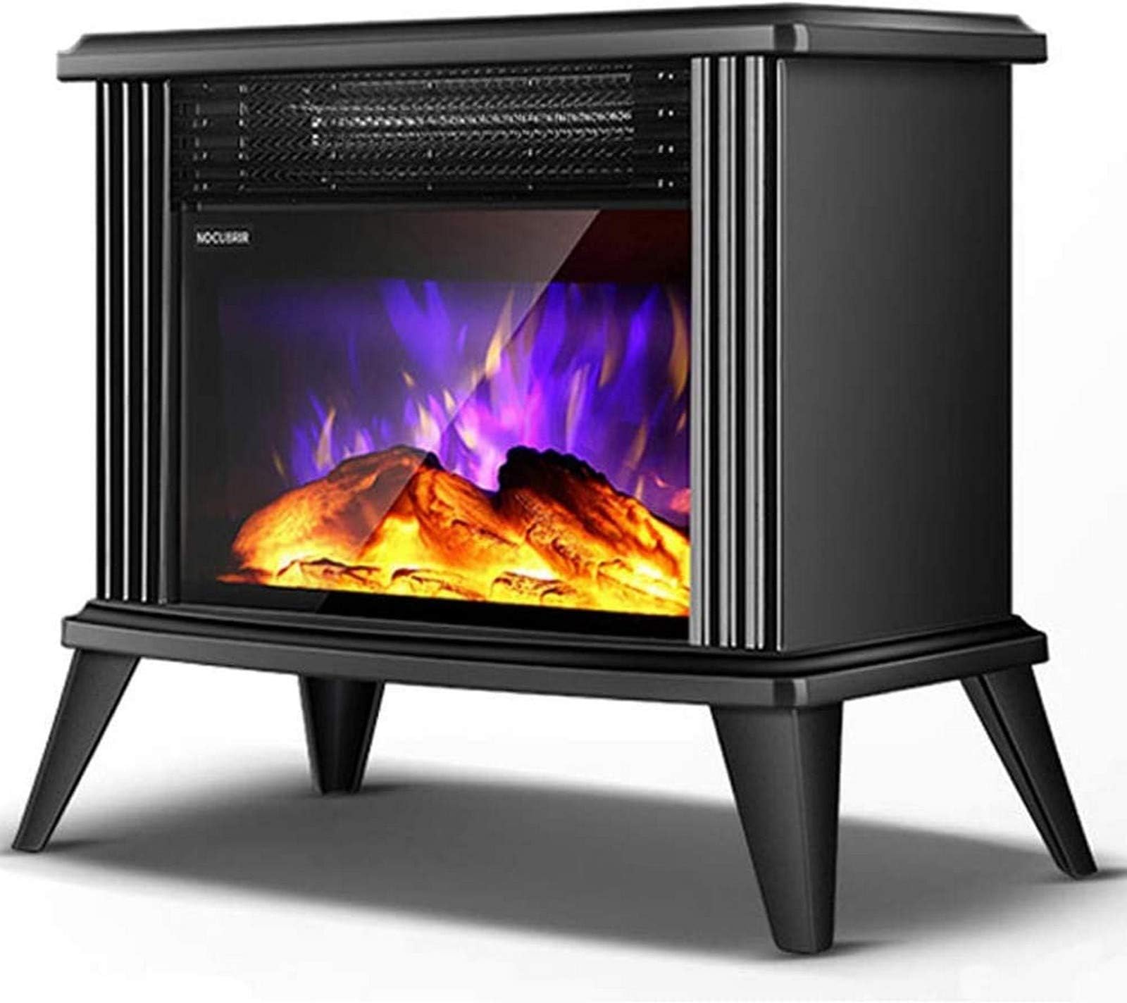 ROLTIN Electric fireplace stove heating ding electric internal fireplace heating flame with wood burning effect with remote control 2 heating levels 1000-2000W E. (E) (C)