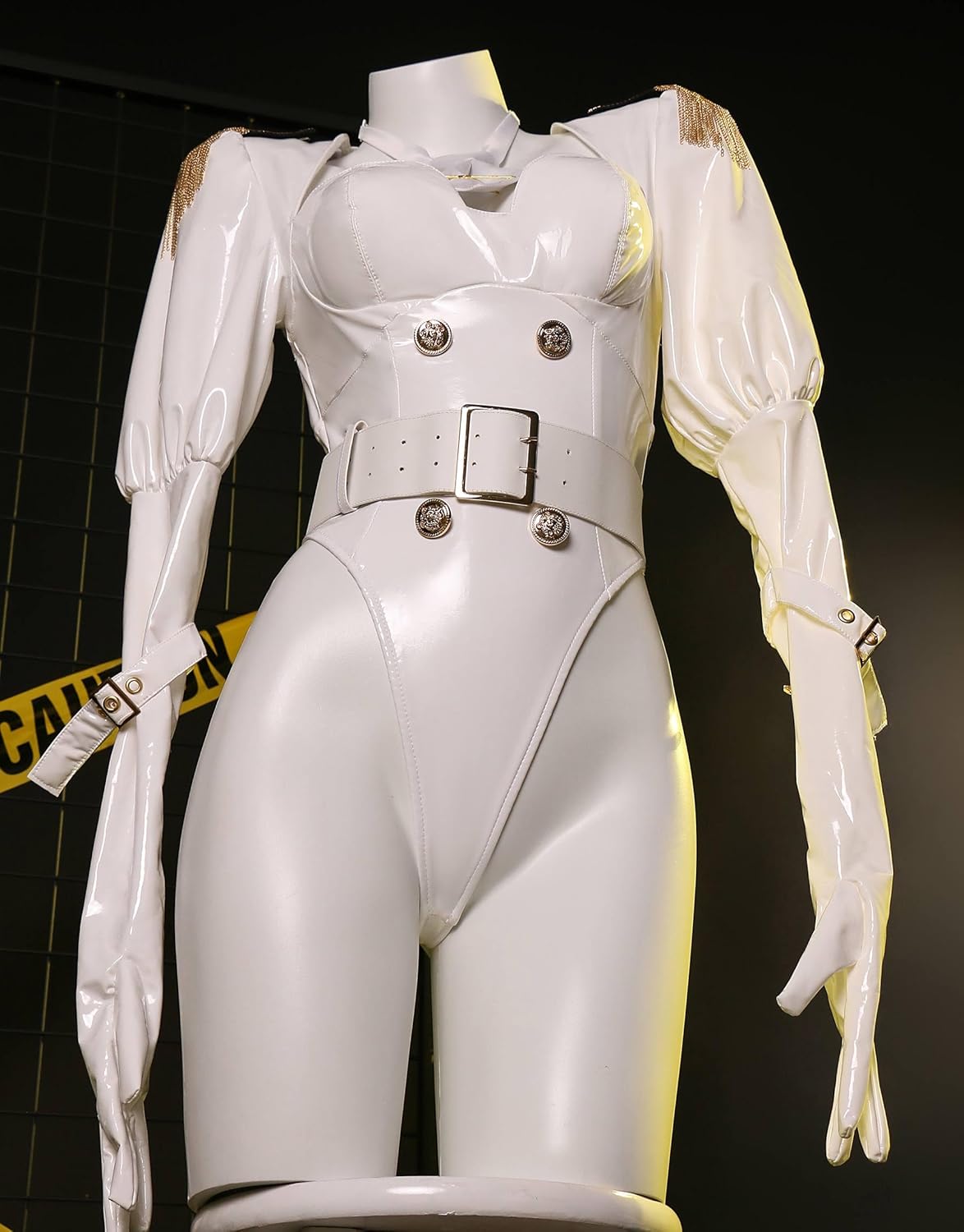 miccostumes x Chowbie Women Costume Anime Inquisitor Cosplay Lingerie Set White Bodysuit with Pants Cloak Hat - Image 4