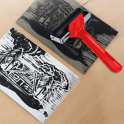 Miniatura 3 de 2 rodillos de goma, rodillo de pegamento de goma dura para herramientas de construcción, estampado, estampado, aplicación de pegado, 3.8 pulgadas y