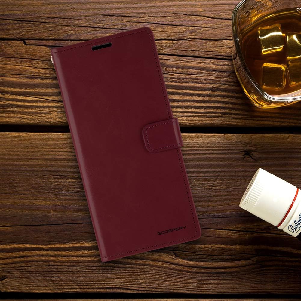 GOOSPERY Blue Moon Wallet for Samsung Galaxy S20 Ultra Case (2020) Leather Stand Flip Cover (Wine)
