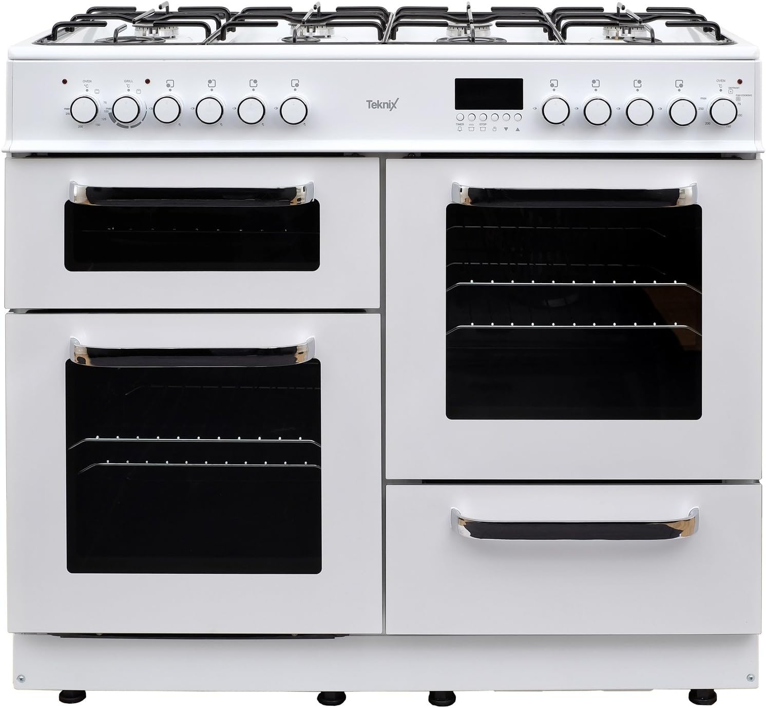 Teknix TKRC100W 100cm Dual Fuel Range Cooker in White