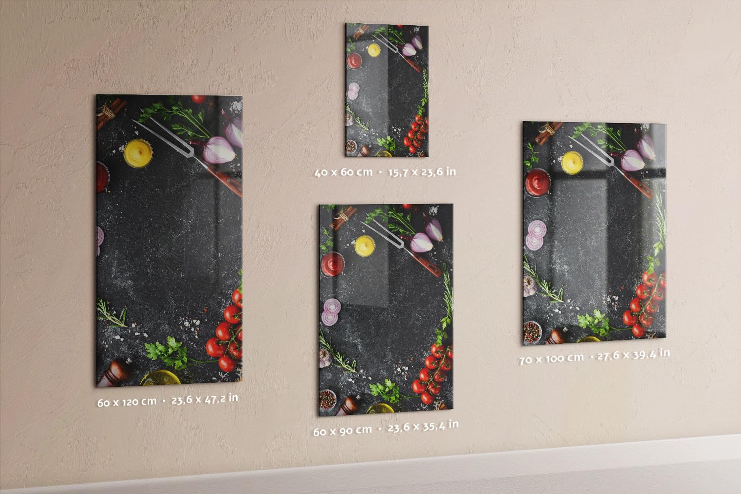 Magnettafel für Schule Gastronomie und Büro 60x40 Zutaten für Pizza | Pinnwand | Glas | Memo | Organizer | Planer | Sicherheitsglas | Paneel | Infoboard | Wochenplaner | Terminkalender