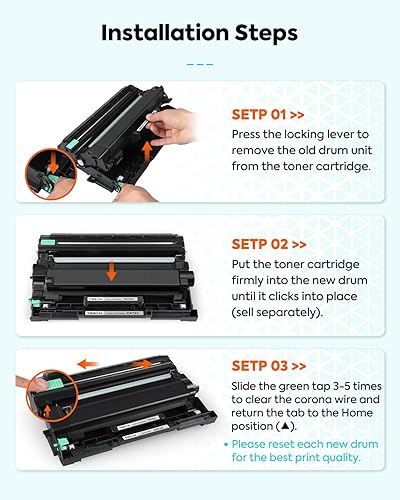 Miniatura 5 de TESEN DR730 DR760 - Unidad de batería compatible con Brother DR730 DR760 para HL-L2325DW HL-L2350DW HL-L2370DW HL-L2390DW HL-L2395DW MFC-L2690DW