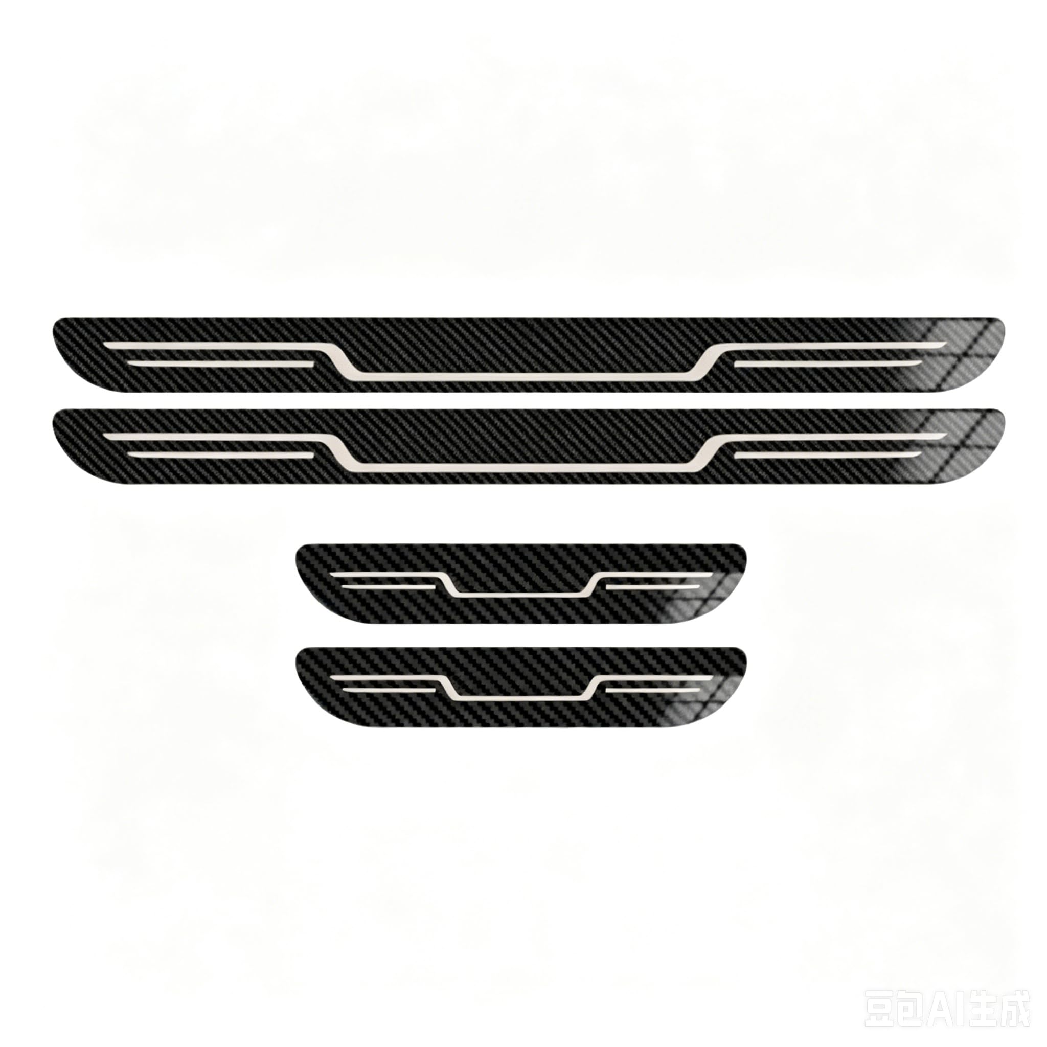 GVDXWLI 4 Pcs Stainless Steel Door Sill Protector Strips for Mercedes Benz CLA CLA220CLA250e, Anti-Slip Kick Plates Welcome Pedal Strips Bumper Protector with Logo,Carbon Fiber Texture