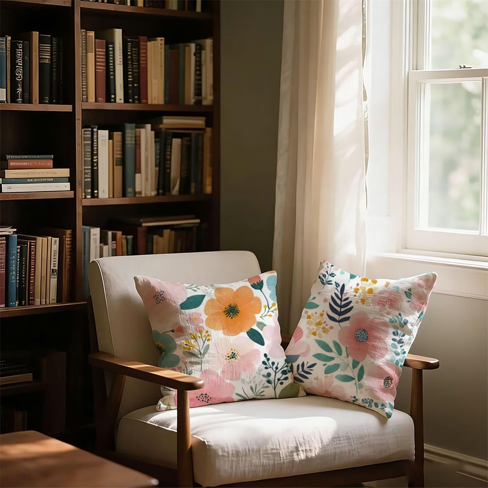 Générique Housse de Coussin Canapé Rose 80x80cm Exterieur Impermeable Flower Taie d'oreiller Décoratif Aesthetic Housse Coussin Decoration pour Chambre Sofa Jardin Balcon Terrasse Lot de 2. P-5220