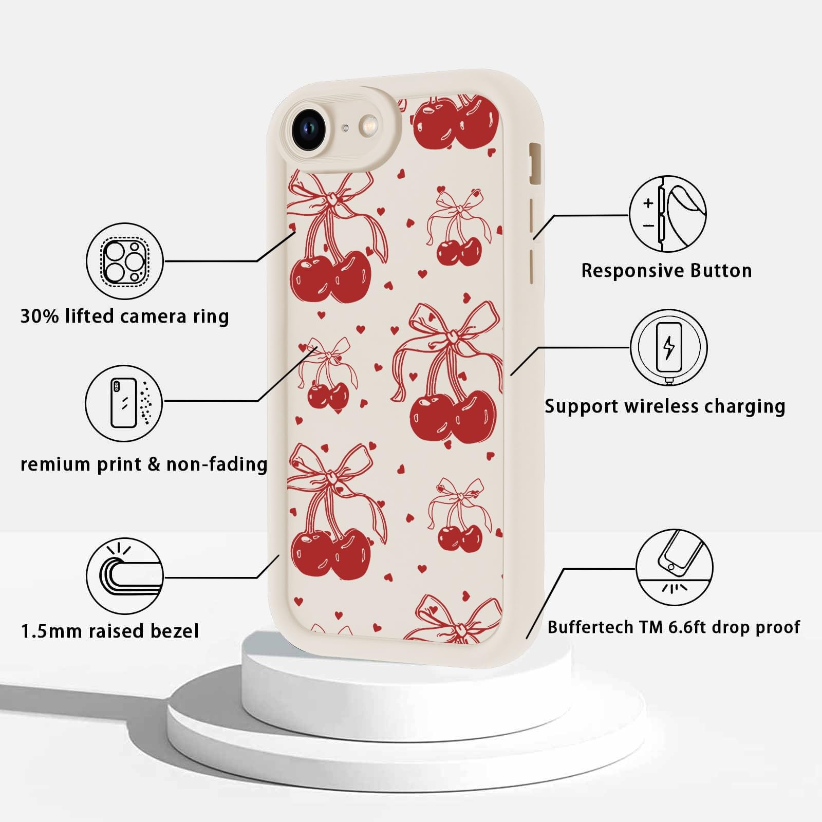 Amazon.com: Zrutru 2 Pack Cherry Phone Case for iPhone 6 4.7