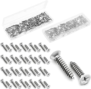 100 Pieces #8 White Screws Wall Plate Screws Painted Antique White Coated Stainless Flat Head Self-Tapping Screw for Wall Plates Switch Covers Replacement Outlet Light Switch Plate (32 x 3/4 Inch)