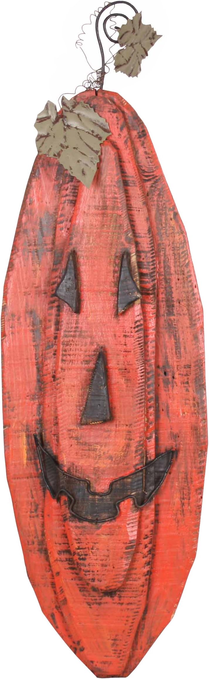 HT09004 Wooden Pumpkin Garden Accent, 10 by 31-Inch, Orange