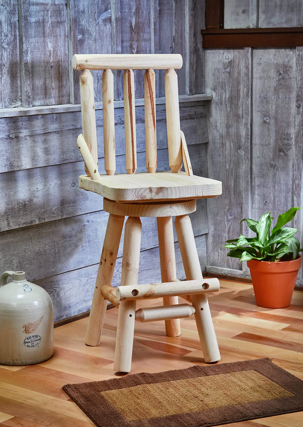 Amazon.com: CASTLECREEK Log Swivel Stool, 300-lb. Capacity 24