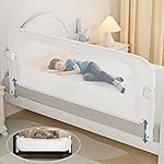 NUTIKAS Baby Bed Rail Guard for Toddlers - 70 Toddler Bed Rails for Twin, Full, Queen, King Bunk Size Bed Swing Down Bedrail Extral Tall Child Safety Side Railing Guards for Kids White