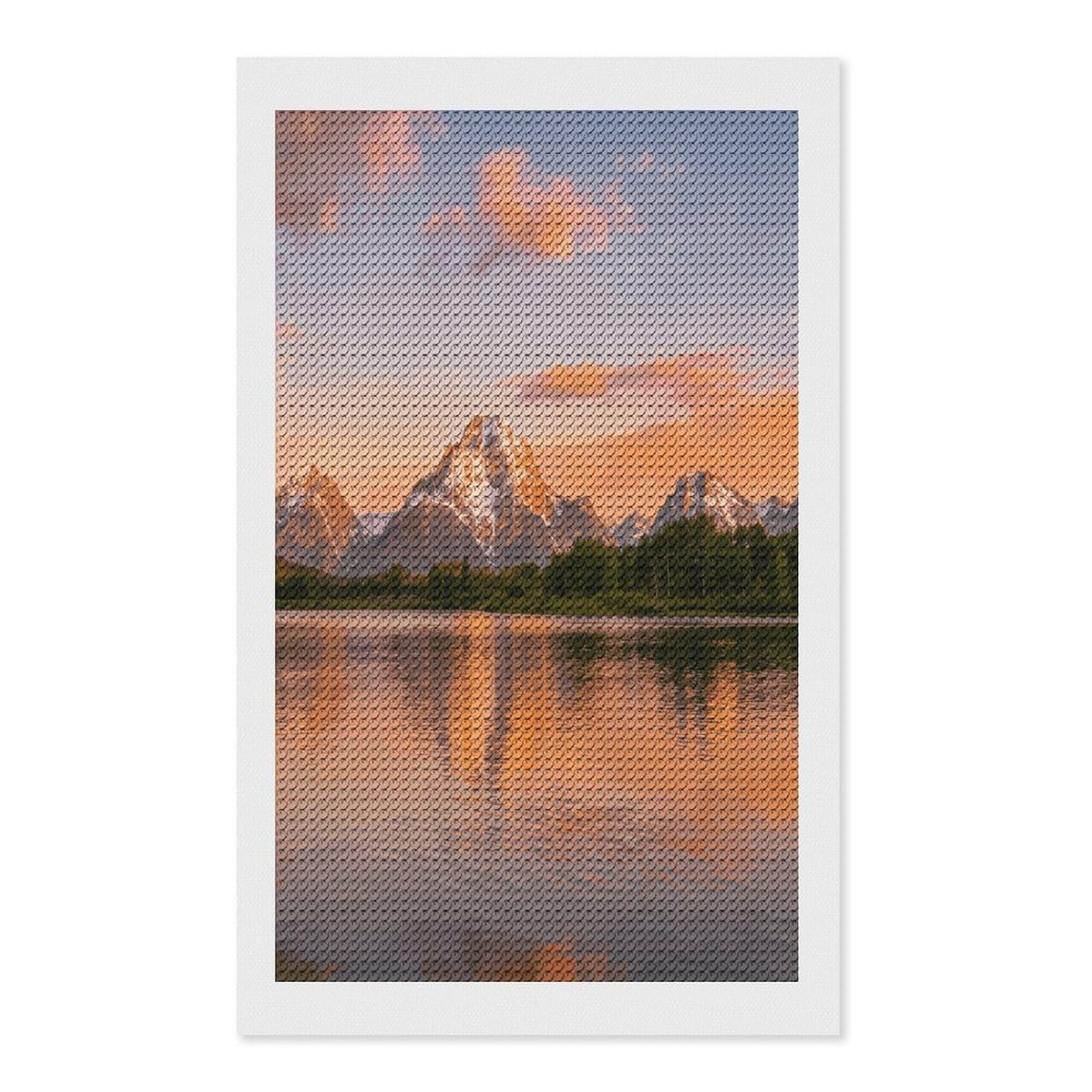 FekiLoot Landscape Paint by Numbers Kit for Adults Beginner DIY Diamond Dots Paintings Round Full Drill Diamond Art Kits Picture Diamond Art Painting Kits for Home Decor 12"x20"