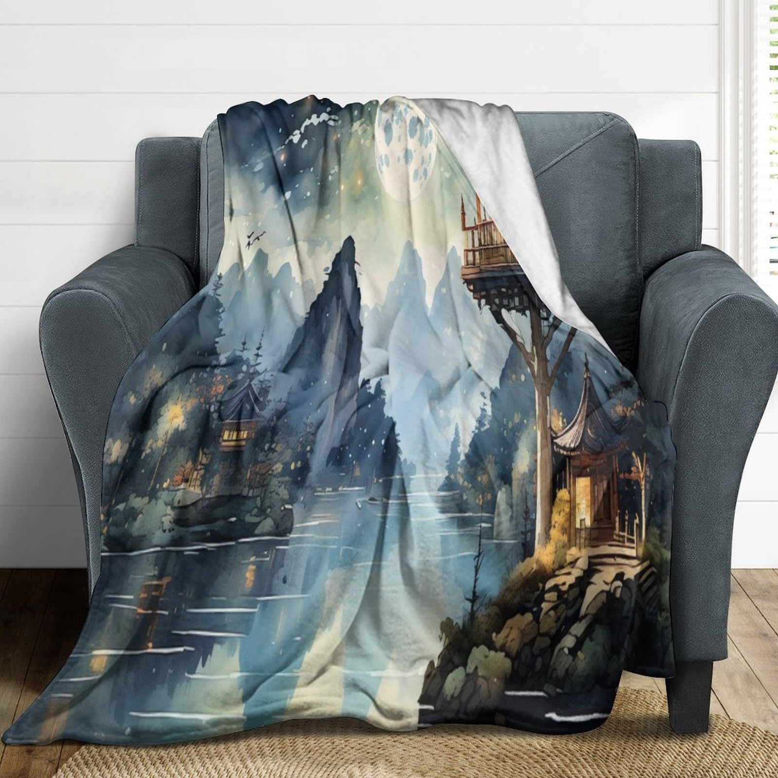 Couverture en flanelle motif animaux toutes saisons pour canapé