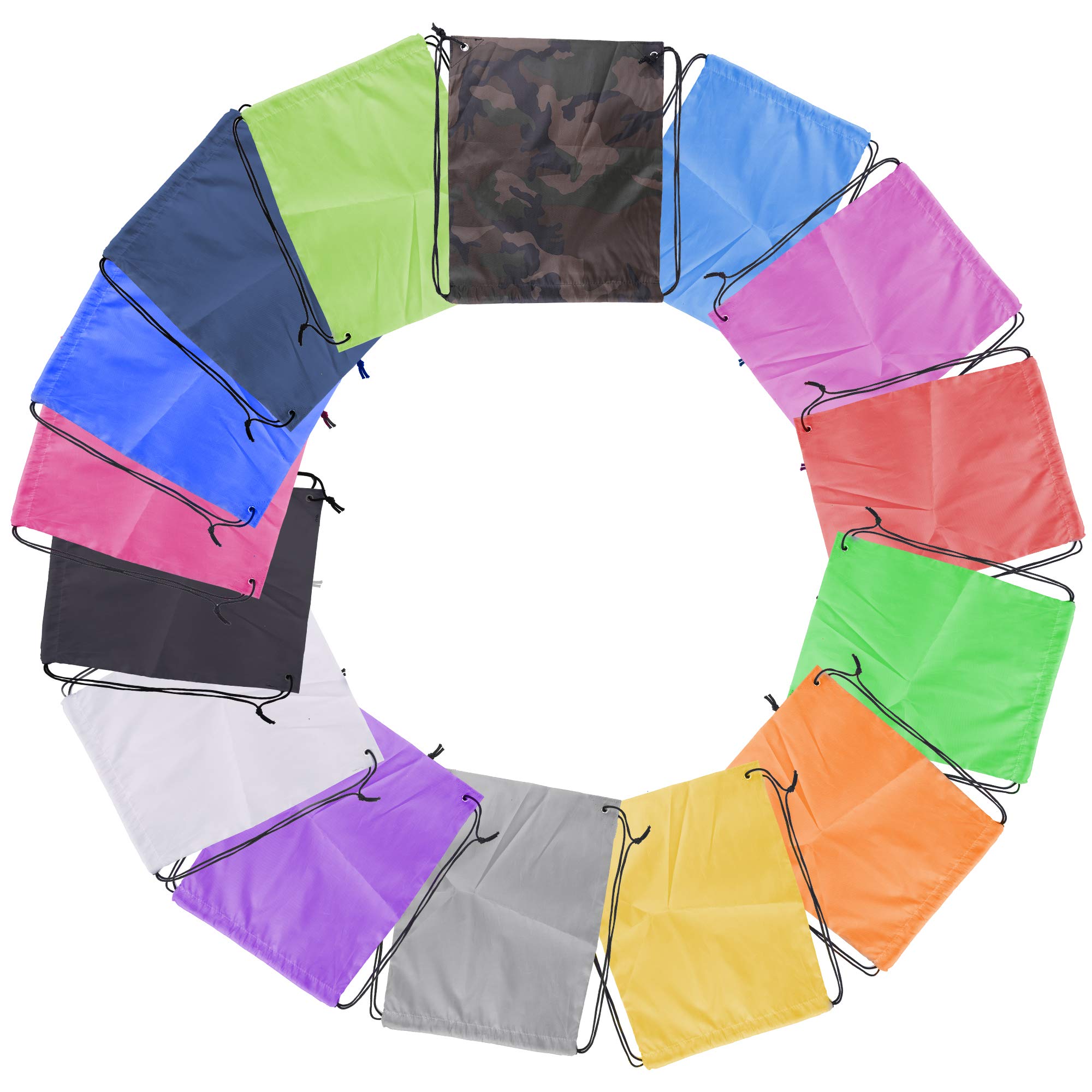 Borsa con Chiusura a Cordoncino, 2 Confezioni di Zaini, Borsa per Palestra, Viaggi, Yoga, Scuola e Altri Sport all'Aria Aperta, 10 Nero.