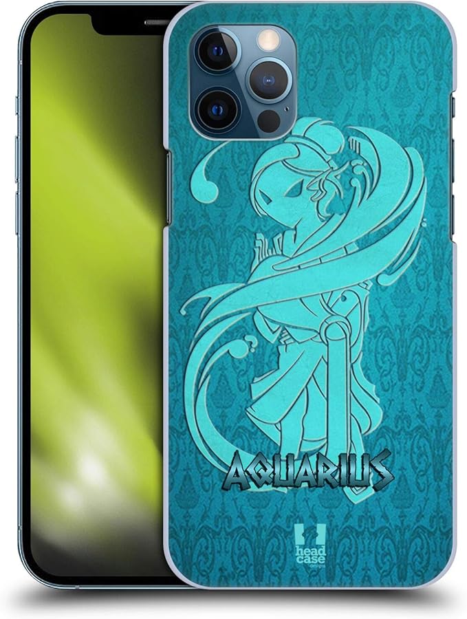 Head Case Designs Aquarius Zodiac Signs Hard Back Case Compatible with Apple iPhone 12 / iPhone 12 Pro