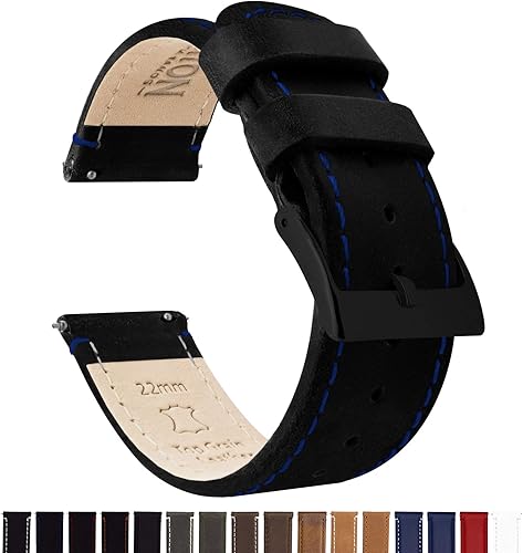 Miniatura 2 de Barton - Correa de reloj de cuero flor con liberación rápida - Ancho a elegir - 16mm, 18mm, 19mm, 20mm, 21mm, 22mm, 23mm o 24mm (0.63, 0.71, 0.75,