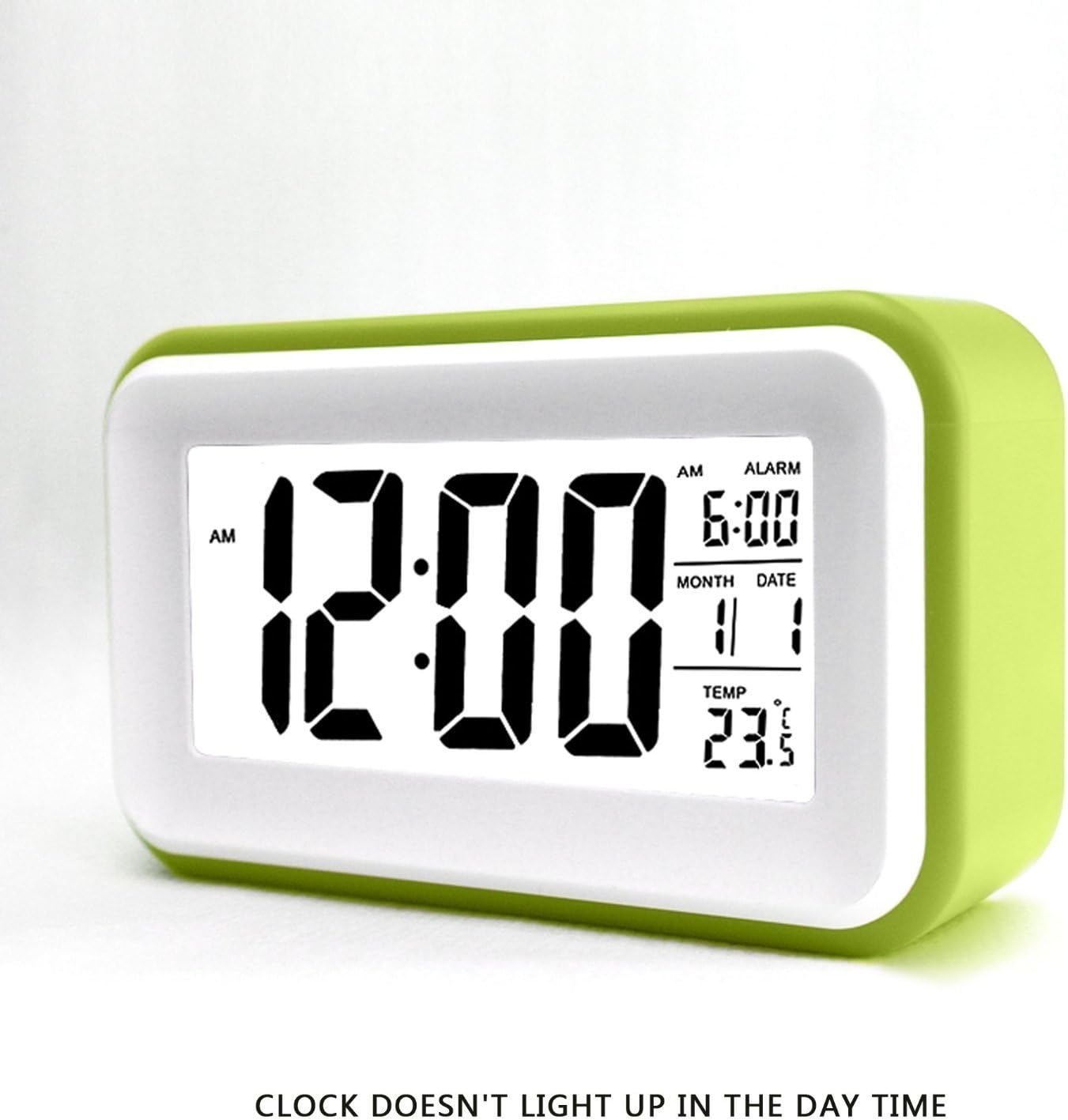 WANBOTON KABB Smart Clock LCD Alarm Clock Light Sensor Clock with Date and Temperature Display, Repeating Snooze, Light-activated Sensor Light and Touch-activated Nightlight