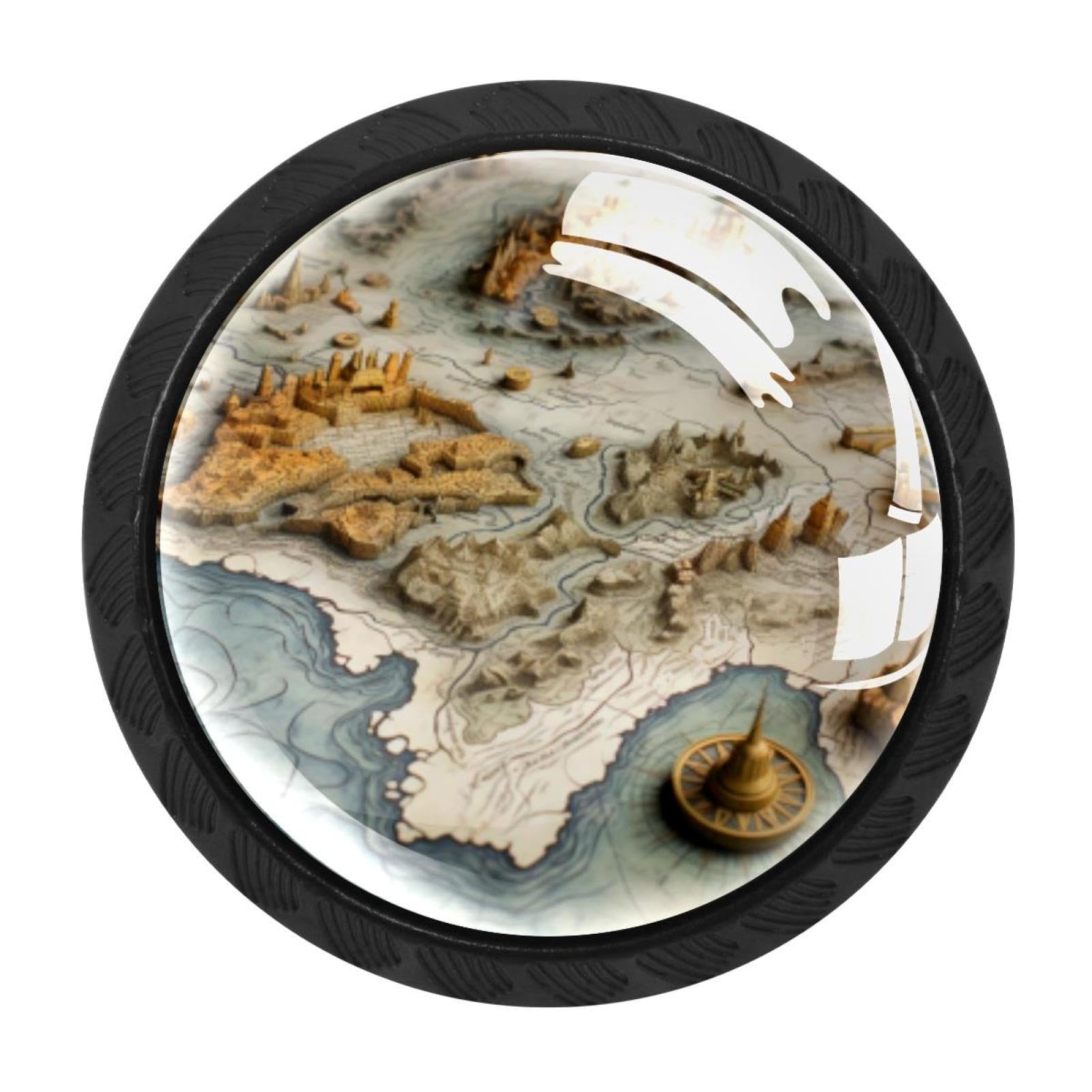 CHENZZZZ Map Block Drawer Knobs Pull Handle Crystal Glass Circle Shape Cabinet Drawer Pulls Cupboard Knobs with Screws for Kitchen Cupboard Dresser Wardrobe etc