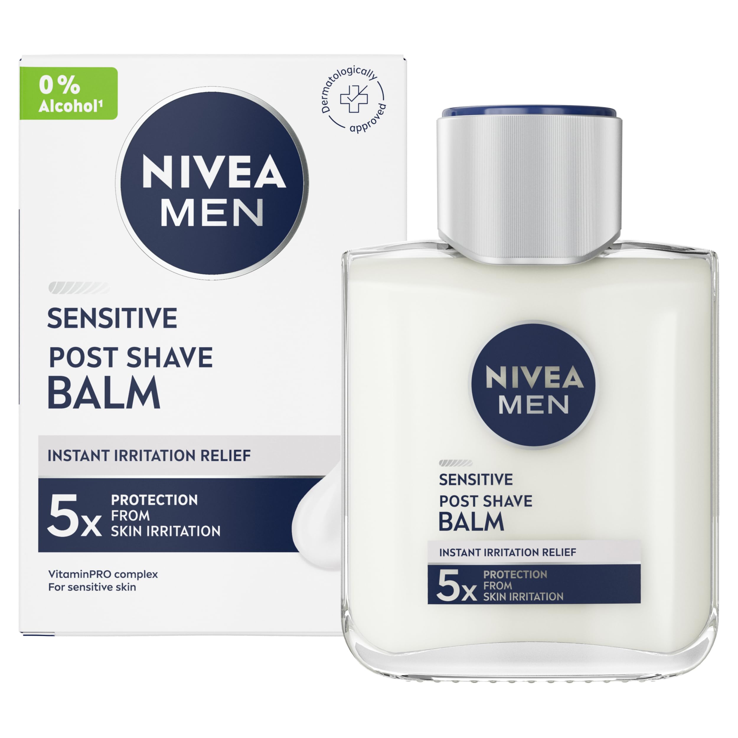 3x NIVEA MEN Sensitive Skin Post Shave Balm 100ml Instant Relief 0% Alcohol
