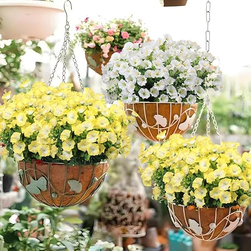 Miniatura 6 de 8 paquetes de flores artificiales de orquídea mariposa, falaenopsis artificiales, resistentes a los rayos UV, no se decoloran, plantas de plástico