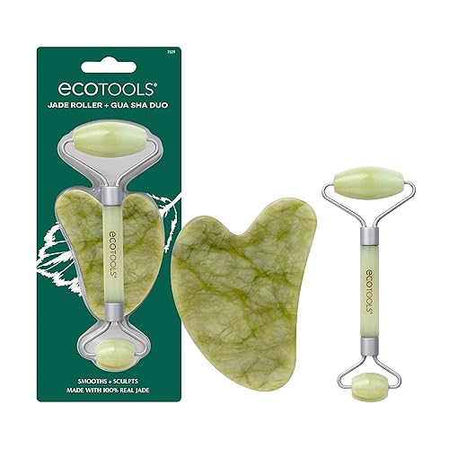 EcoTools Beauty Skin Care Tool Jade Facial Roller and Gua Sha Stone Duo Face Roller and Massager Skincare and Sculpting Tools Green Promotes Healthy EcoTools Beauty Skin Care Tool Jade Facial Roller and Gua Sha Stone Duo Face Roller and Massager Skincare and Sculpting Tools Green Promotes Healthy