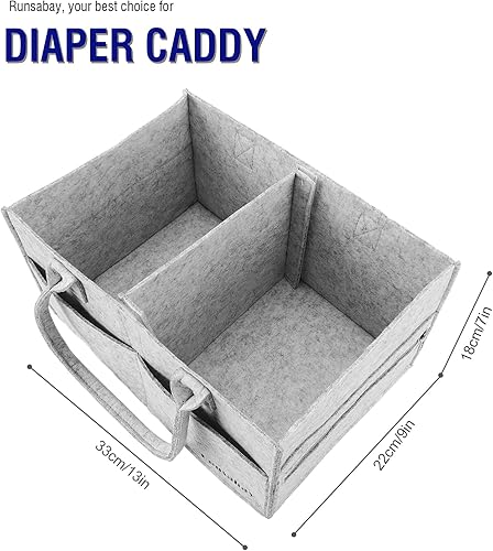 Miniatura 3 de Runsabay Organizador de pañales para bebés cesta de almacenamiento portátil para guardería cesta de almacenamiento para cambiador de mesa y