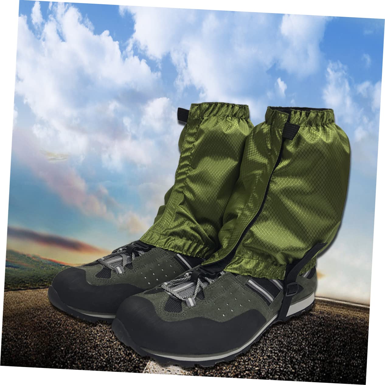 Yardwe Polaina Impermeable para Caminar Exterior Berg Rain Jacket Alzas Polainas de Arranque Polainas de Zapatos Polaina para Senderismo Aire Polainas Aire Black